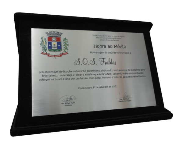 placa de honra ao mérito, placa de homenagem, placa de honraria, placa de cidadão benemérito, placa de aço inox ou latão, placa de aco inox ou latao