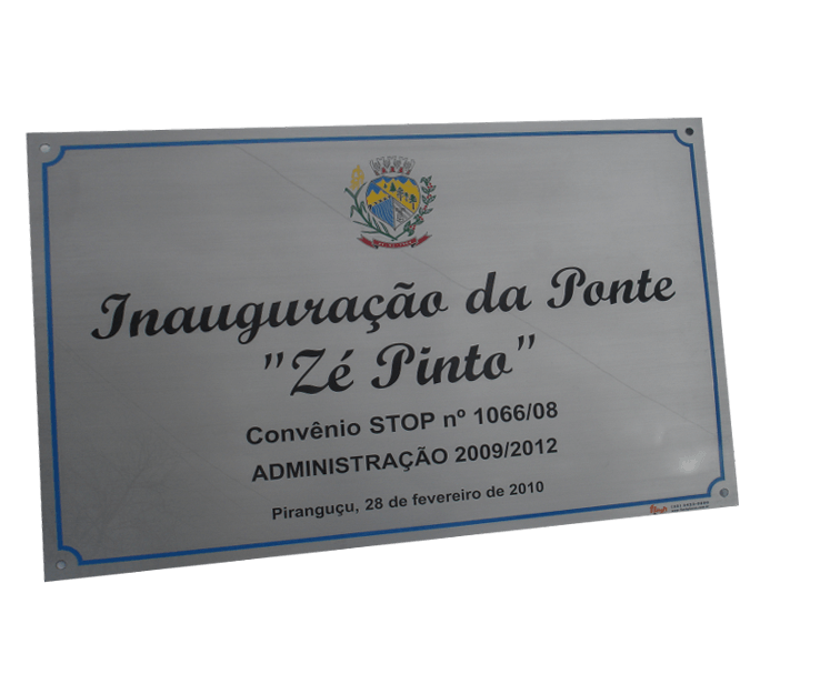 placa inaugural, placa comemorativa, placa metal