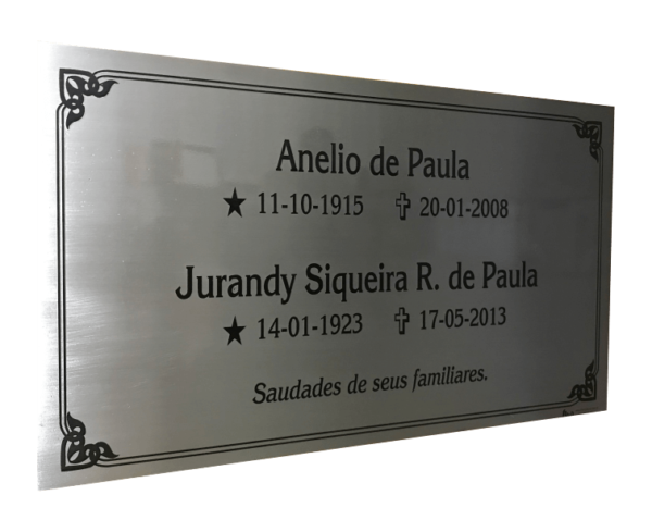 Placa de túmulo, placa lápide, placa cemitério