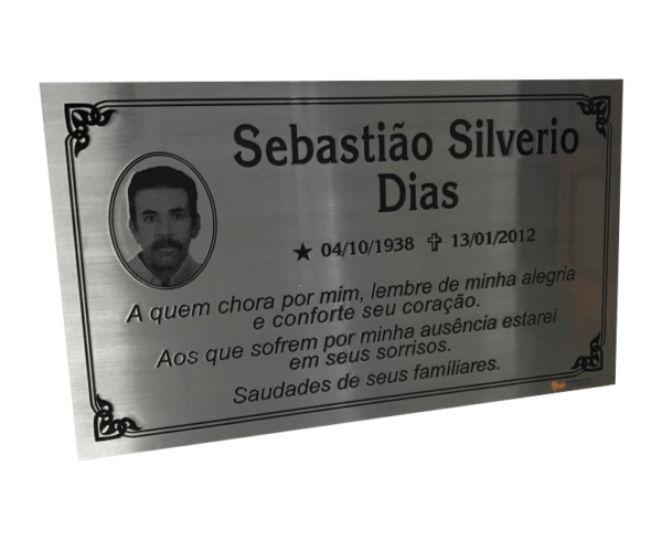 Placa de túmulo, placa lápide, placa cemitério