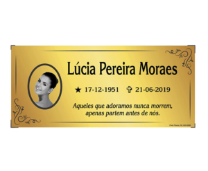 Placa de túmulo em latão com foto – M17