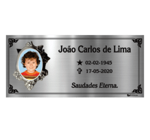 Placa de túmulo com foto em porcelana e 1 nome – M08